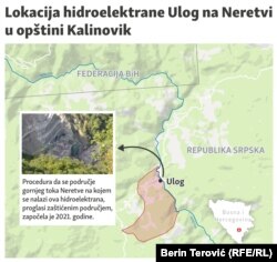 Lokacija na kojoj se nalazi hidroelektrana "Ulog".