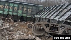 На месте схода вагонов с рельсов, Рязанская область, 11 ноября 2023 года