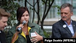 Катерина Єсипенко на події у знак солідарності з ув'язненими журналістам у Вашингтоні. 26 квітня 2024