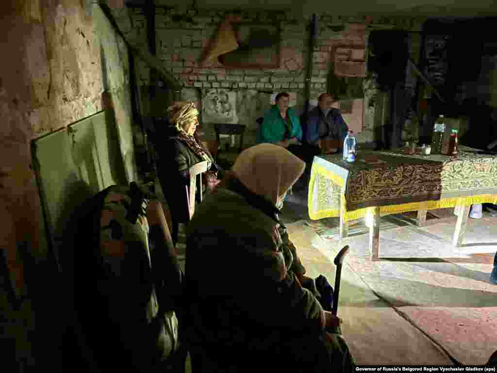 Elderly people wait inside a bomb shelter in Shebekino.  The strikes on Russian territory came amid a wave of recent attacks on Ukraine. On June 1, a Russian missile killed at least three people, including a 9-year-old girl and her mother in Kyiv. 