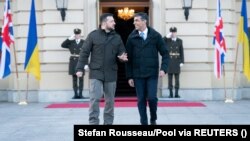 Президент України Володимир Зеленський і прем’єр-міністр Великої Британії Ріші Сунак, 12 січня 2024 року