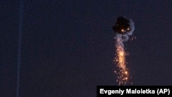 Ілюстраційне фото. Збиття ударного дрона над Києвом, травень 2023 року