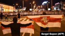 Демонстрация протеста после выборов в Беларуси, Минск, август 2020