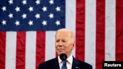 Опір України російській агресії став центральною темою щорічного звернення президента США Джо Байдена State of the Union, Вашингтон, 1 березня 2022 року