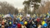 Акция протеста в поддержку Украины в Казахстане, Алматы, 6 марта 2022 года