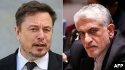 Ілон Маск (ліворуч) та посол Ірану в ООН Амір Саїд Іравані