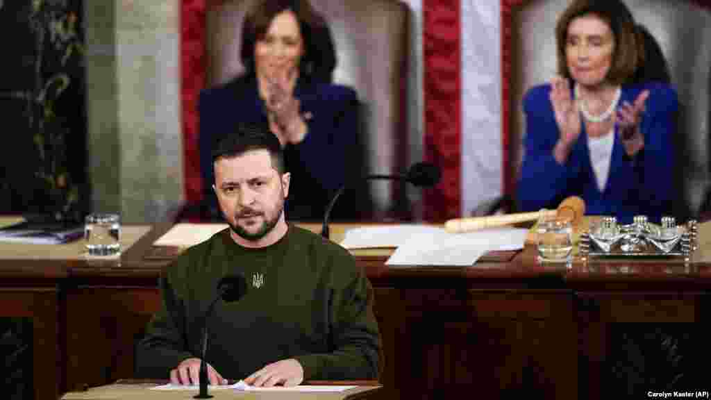 Президент України Володимир Зеленський під час свого виступу в американському Конгресі, Вашингтон, 21 грудня 2022 року