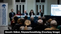 Transparency International Hungary holds a conference in 2022.