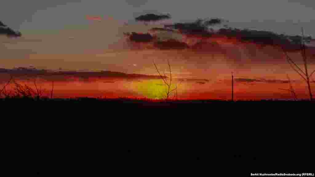 Заход солнца на Киевщине. 