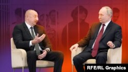 Ильхам Алиев (слева) и Владимир Путин (справа). Коллаж
