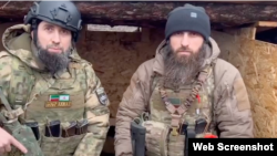 Члены созданного в ноябре 2022 года баталхаджинского отряда БОБР в составе чеченского спецназа. Скриншот из телеграм-канала главы Чечни Рамзана Кадырова