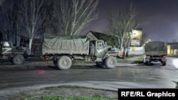 Російська військова техніка в окупованому Мелітополі