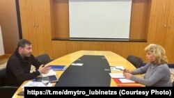 Уповноважені з прав людини України та Росії Дмитро Лубінець (л) і Тетяна Москалькова, Анкара, 11 січня 2023 року