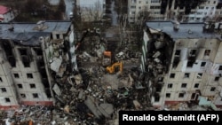 Бородянка після російських атак, квітень 2022 року