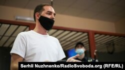 Євген Шевченко під час засідання в Печерському суді Києва, 26 березня 2021 року