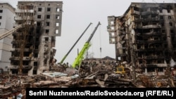 Зруйнований будинок у Бородянці, де загинула родина Терещуків