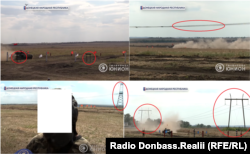 На відео 2020 року видно і характерні етажерки для укладки снарядів, і вже згадану опору ЛЕП, та навіть високовольтні дроти, які проходять між ними. На одному з кадрів видно опору ЛЕП іншого типу. Вона надалі допомагає прив'язати полігон до супутникових знімків.