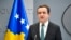 Kosovar Prime Minister Albin Kurti speaks at a press conference in Pristina. (file photo)
