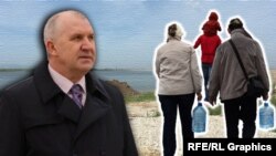 Сергей Бовтуненко, глава российской администрации Феодосии, и проблема городского водоснабжения. Коллаж