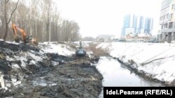 Работы в парке "Кырлай", январь 2023 года.