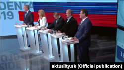 Під час телевійзійних дебатів між кандидатами на посаду президента Словаччини. 13 березня 2019 року