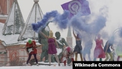Pussy Riot is known for staging protests often against actions taken by the Russian government and officials. (file photo)