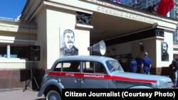 Портрет Сталіна на станції московського метро «Сокольники», 14 травня 2017 року