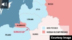 Позначення на карті «Сувалкського коридору»