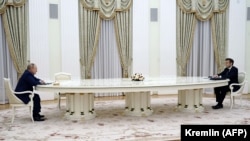 Переговори Володимир Путіна та Емманюеля Макрона на початку лютого 2022 року. Фото ілюстративне