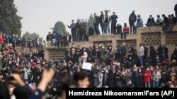 Farmers attend a massive protest demanding authorities open a dam to relieve drought-stricken areas of the central province of Isfahan in the the city of Isfahan in November.