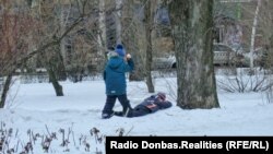 На улицах Донецка, февраль 2022