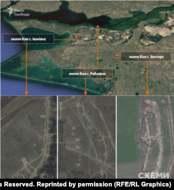 Окопи та капоніри для військової техніки на Кінбурнському півострові