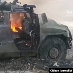 Підбитий російський броньований автомобіль. Харківщина, 27 лютого 2022 року