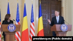 Conferința comună de presă a președintelui Klaus Iohannis și vicepreședintelui SUA Kamala Harris.
