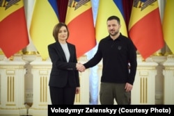 Президент України Володимир Зеленський приймає президентку Молдови Маю Санду. Київ, 25 січня 2025 року