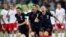 Сборная Хорватии празднует победу