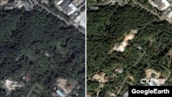 Судячи з історичних знімків Google Earth – маєток Горащенкова зведений на місці вирубаних дерев
