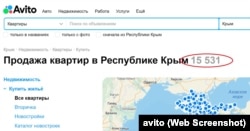 Оголошення про продаж нерухомості в Криму на російському сайті «Авіто» під час повномасштабного вторгнення Росії в Україну, 16 вересня 2022 року