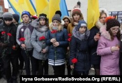 Акция памяти жертв обстрела. Мариуполь, 24 января 2017 года