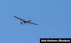 Bayraktar TB2 під час демонстраційного польоту на Технофесті в Баку. 28 травня