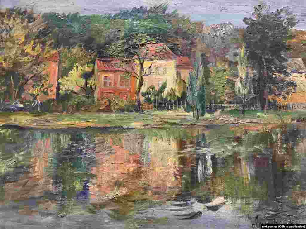 Берег Сени, 1930-і роки. Це перша робота Миколи Глущенка, яка у 1932 році надійшла у колекцію Національного музею у Львові. Вже у 1932 році митець думав про те, щоб емігрувати в СРСР. Бо французька поліція вичисляла радянських шпигунів