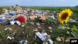 Обломки лайнера рейса MH17