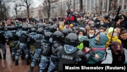 Під час одного з протистоянь демонстрантів і силовиків у Москві