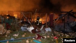 საილუსტრაციო ფოტო. რუსული დრონებით შეტევის შედეგად გამოწვეული ხანძარი სუმის ოლქში