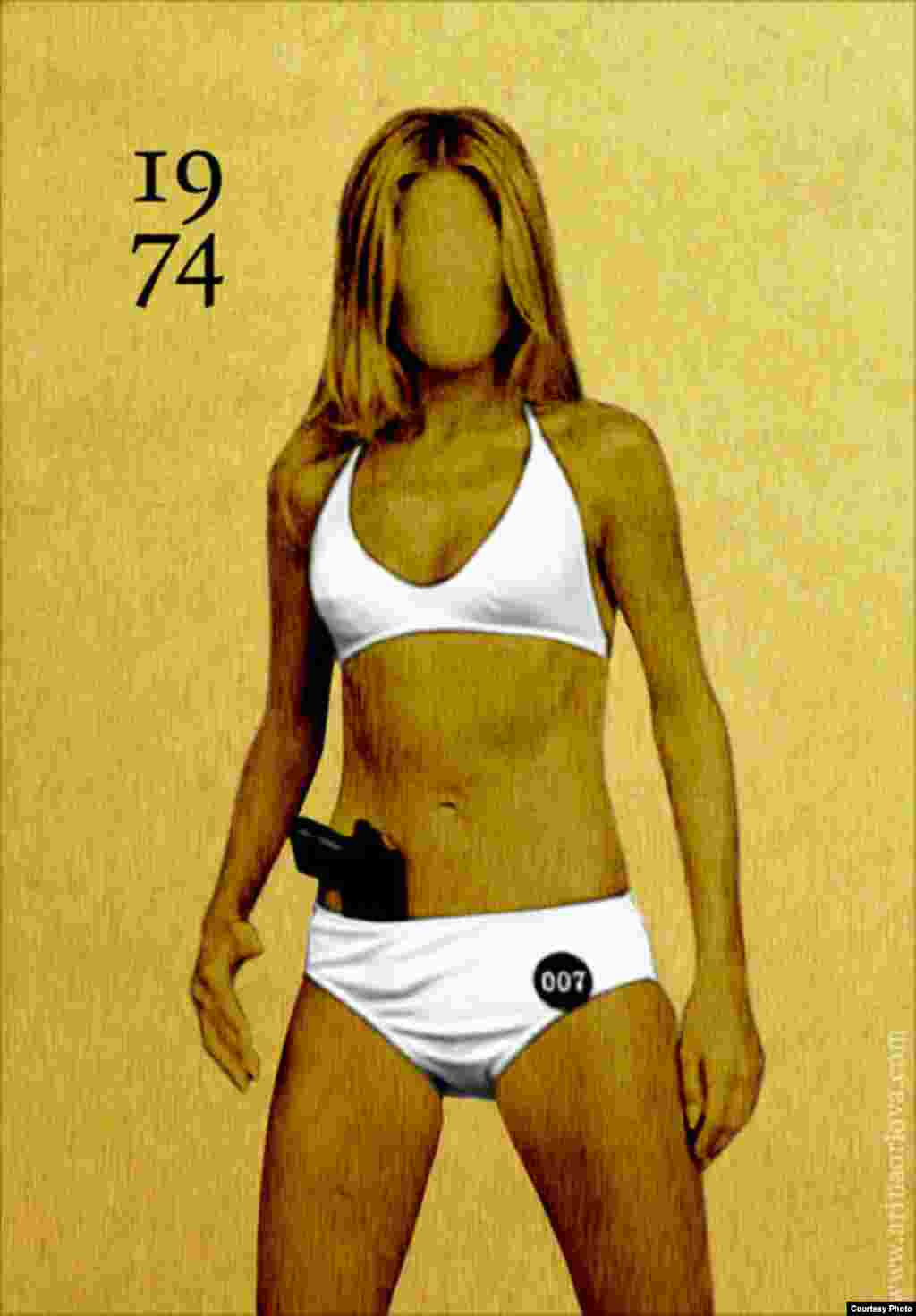 "Человек сзолотым пистолетом" и сотрудница МИ6 Мэри Гуднайт (актриса Бритт Экланд)