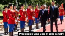 Predsjednik Evropskog savjeta Antonio Košta i predsjednik Crne Gore Jakov Milatović u Podgorici, 14. maj