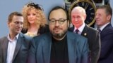 Коллаж. Слева направо: Алексей Навальный, Алла Пугачева, Станислав Белковский, Владимир Путин, Дмитрий Козак.