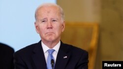 U.S. President Joe Biden at the Bucharest Nine summit in Warsaw on February 22.