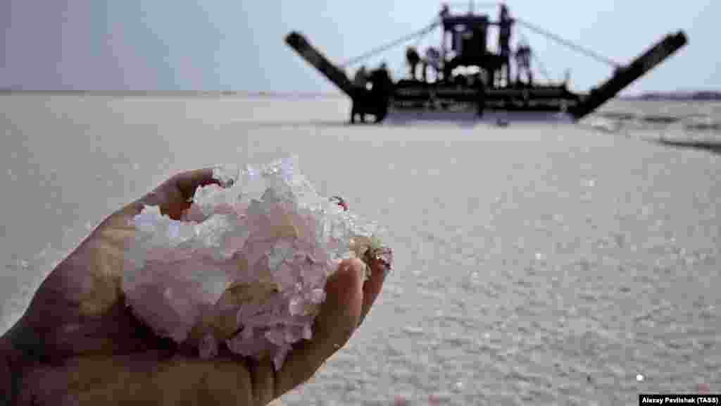 Это осень 2010 года. Добычей соли на Сасык-Сиваше, как и сейчас, занимается производственный кооператив «Галит», который есть как в украинских, так и в российских реестрах юридических лиц