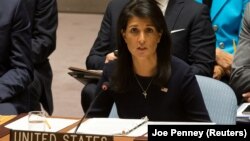 Ніккі Гейлі виступає на засіданні Ради безпеки ООН, Нью-Йорк, 4 вересня 2017 року